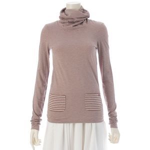 Chanel 05A Cotton Angora And Cashmere Striped Turtleneck Top P26594 Multicolor